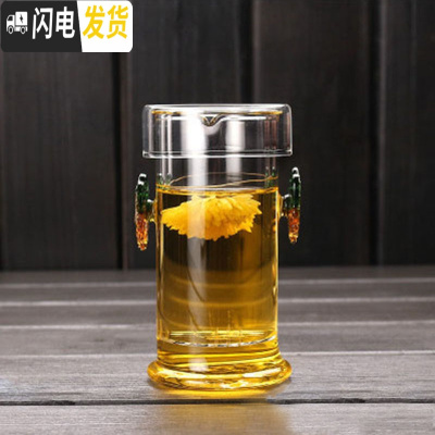 三维工匠玻璃茶具加厚耐热琉璃双耳泡茶壶红茶杯过滤冲茶器办公家用 琉璃双耳玻璃壶