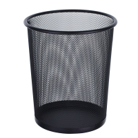 齐心 B2006 金属网格圆纸篓 小号 黑