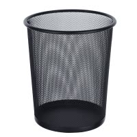 齐心 B2006 金属网格圆纸篓 小号 黑