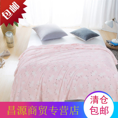 加厚保暖云貂绒毯办公室空调午休盖毯珊瑚绒四季毛毯学生宿舍毯子红粉班纳180cmc200cm