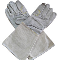 誉丰YL-5095半皮半帆布手套翻毛皮直筒袖口电焊手套