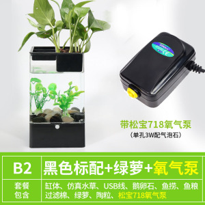 水培植物养鱼缸一体家用塑料创意懒人小型免换水桌面斗鱼专用客厅