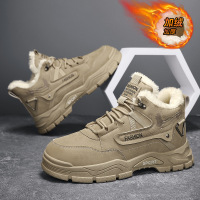 加绒马丁靴秋冬上新男士运动皮面加绒加厚马丁靴复古工装男靴