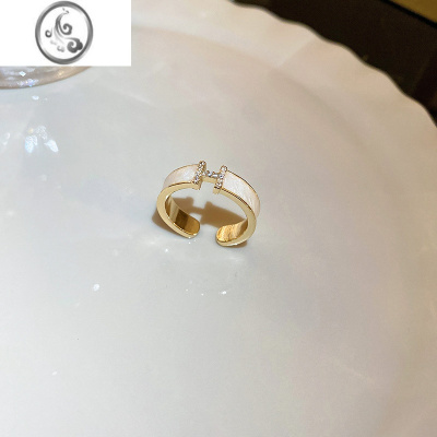 JiMi戒指女小众设计轻奢高级感时尚个性开口尾戒复古装饰食指环H戒子