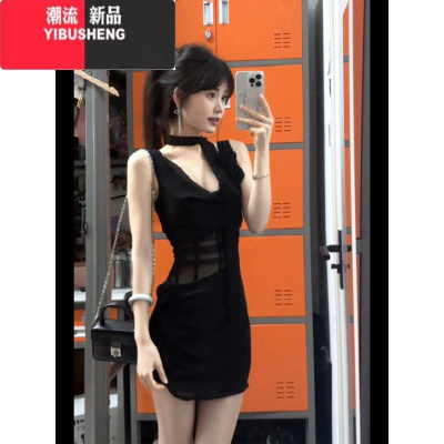 YIBUSHENG法式气质吊带连衣裙女季纯欲性感辣妹包臀裙收腰显瘦小个子短裙