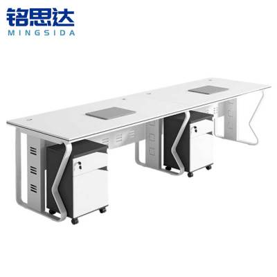 铭思达屏风办公桌并排双人位含柜套