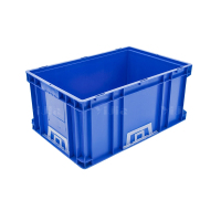 翌嘉YJ4121739 可堆式物流箱塑料周转箱塑料储物箱 无盖蓝色 600*400*280