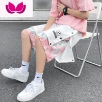 七斓扎染排扣短裤男士夏季裤衩宽松休闲运动篮球假五分裤