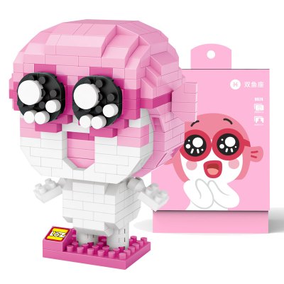 LOZ/俐智十二星座款X同道大叔狮子座微颗粒拼插积木创意公仔星座手办钻石积木9574双鱼座