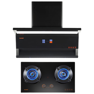 Haotaitai好太太烟灶套装XK03+X408 28m³大风量智能巡航变频狂吸挥手智清洗4.8kW定时+防干烧液化气