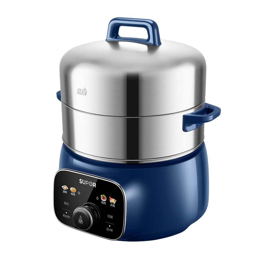 苏泊尔三层微电脑电蒸锅 ZN28YC88 不锈钢大容量防干烧设计