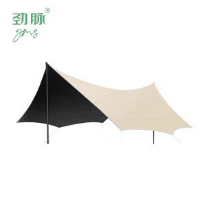 劲脉 露营黑胶天幕 蝶形六角-450*300*220CM 顶