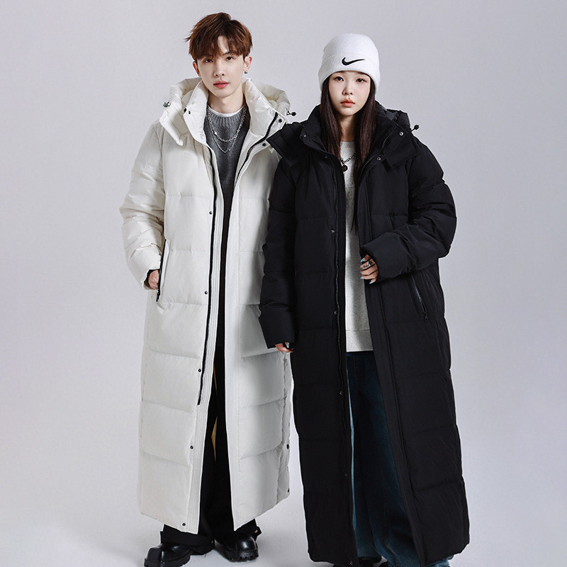 JEEP SPIRIT秋冬情侣男女同款超长到脚踝羽绒服男女宽松休闲保暖外套