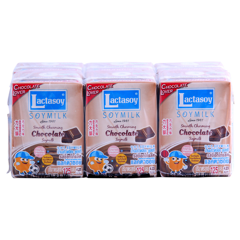 【第三份减8元】泰国进口力大狮巧克力豆奶125ml*6盒学生 早餐营养