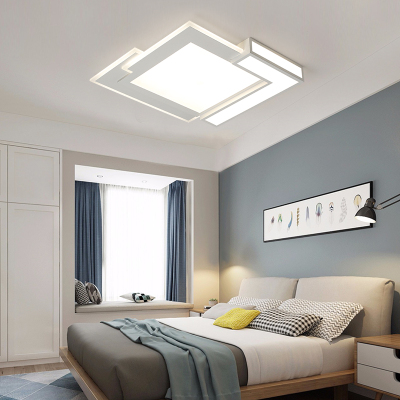 吸顶灯餐厅客厅灯简约现代LED灯创意个性卧室房间灯温馨浪漫铁艺亚克力灯