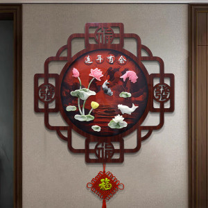 维诺亚客厅装饰画电视沙发背景墙壁画中式玄关过道走廊餐厅玉雕挂画