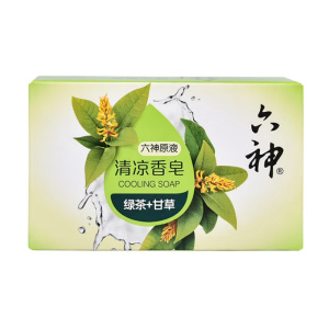 六神清凉香皂108g绿茶甘草洁面滋润清爽除菌沐浴肥皂洗脸皂