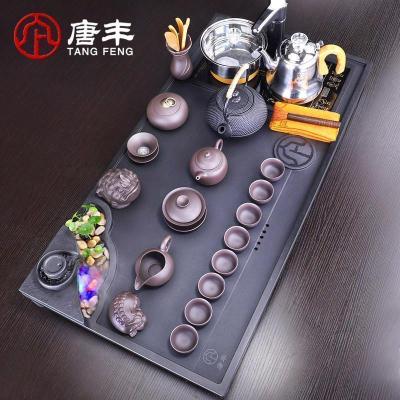 家柏饰(CORATED)乌金石茶具套装家用简约全自动雾化流水石头功夫茶盘泡茶茶台