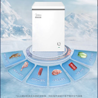 美的BD/BC-100KMC 100升 冷藏冷冻转换 小冰柜 白色家用囤货小冷柜 一级能效 极地白