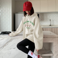 [2.5折价112元]唐狮春季女连帽前胸小熊图案卫衣可爱休闲百搭减龄时尚休闲