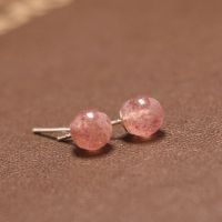 气质银饰简约百搭纯银耳钉女不过敏养耳洞耳饰时尚纯天然水晶豆豆送女朋友老婆情人节七夕生日礼物