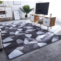 美帮汇北欧ins茶几地毯客厅沙发黑白条纹地垫网红卧室满铺床边毯可定制