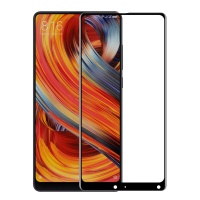 [买2送手机壳]轻万适用小米mix2钢化膜xiaomi玻璃贴膜全屏丝印黑色保护膜