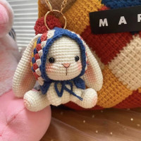 维诺亚祖母格垂耳兔diy手工编织玩偶钩织diy材料包针织兔子娃娃可爱挂件