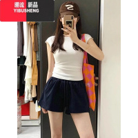 YIBUSHENG美式辣妹运动休闲短裤女季新款小个子抽绳宽松阔腿显瘦a字热裤