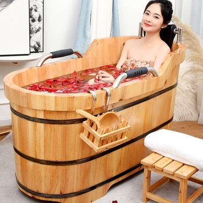 古达香柏木泡澡木桶加厚大人实木浴缸家用汗蒸成人洗澡浴盆大号沐浴桶