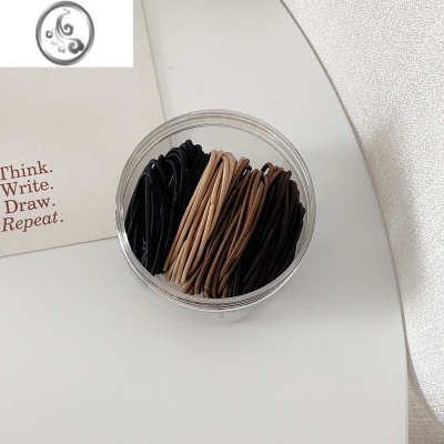 JiMi100条装 细款咖色系发圈ins百搭基础发绳头绳扎发绳橡皮筋发饰女