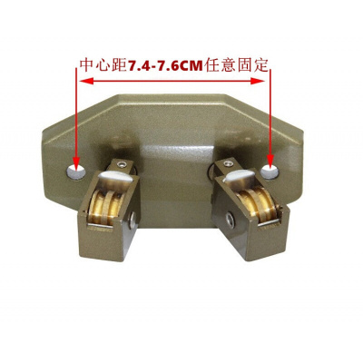 美帮汇晾衣架配件转角器手摇双杆升降凉衣架定位转向器万向滑轮通用8118香槟色