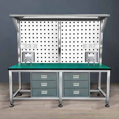 鑫金虎 铝合金防静电预制工作台 3000*1000*1000