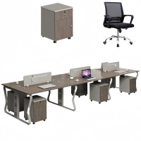 悦兴诚办公电脑桌 六人位含柜椅360cm套