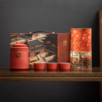 苏氏陶瓷(SUSHI CERAMICS)国潮宫廷红旅行茶具故宫禾黍一壶三杯茶巾功夫茶具礼盒套装伴手礼
