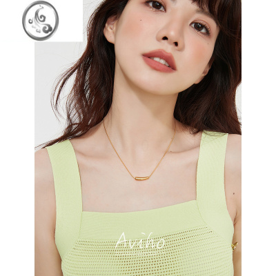 JiMi 个性简约微笑造型不规则项链轻奢小众叠戴锁骨链2023新款女