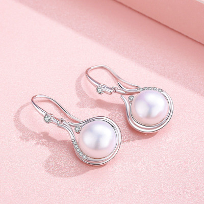 佰色传情BRIR淡水珍珠耳饰纯银耳吊2020年新款耳环白色