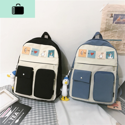 ins书包女韩版高中原宿ulzzang初中生中学生可爱少女大容量双肩包NEW LAKE