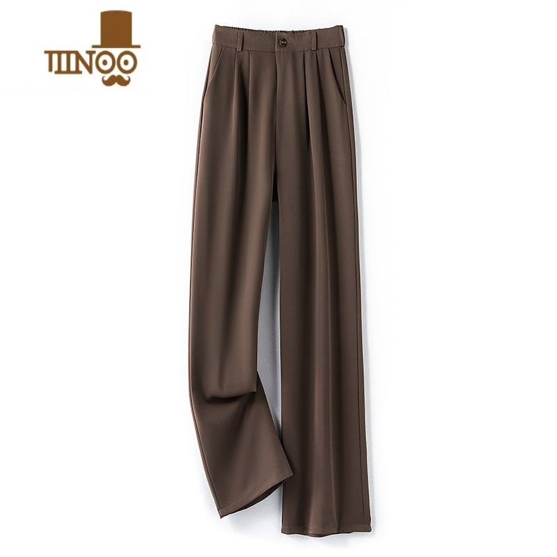 YANXU日系垂感西装裤男成熟稳重小西裤感直筒休闲裤夏季冰丝阔腿裤