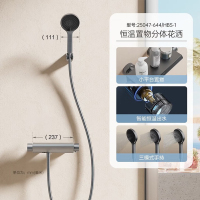 九牧(JOMOO)淋浴花洒套装恒温置物分体花洒枪灰色手持家用小户型简易淋浴器25047-644/HBS-1