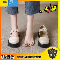 聚范玛丽珍小皮鞋女款2024新款夏季厚底女鞋子百搭黑色单鞋粗跟高跟鞋
