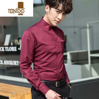 yanxu2020新款套装男士搭配领带百搭纯色衬衫九分裤冰丝男西裤裤子