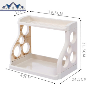 厨房置物架调味品收纳架调料盒罐子盐酱醋瓶厨房用品桌面置物架 三维工匠 白色2层
