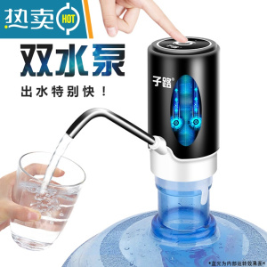 敬平桶装水抽水器矿泉纯净水桶电动饮水机出水按压水器上水泵器 双泵系列-Q6双泵(双倍水量+304管,出水特别快)