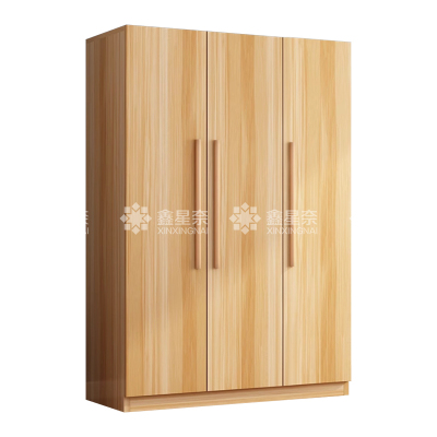 鑫星奈XXN4022321简约木质衣柜衣服收纳柜 浅胡桃色三门