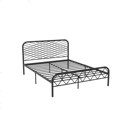 北欧ins网红风斯黛拉金色双人铁床极简设计师1.8米床铁艺床成人 1800mm*2000mm_黑色(排骨架