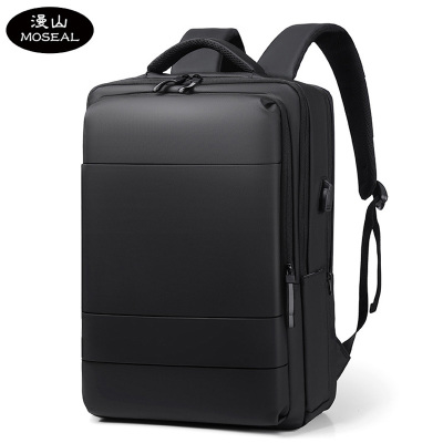 漫山 潮流简约双肩包男背包大容量多功能电脑包减震背负隔层书包MS-R216(个)