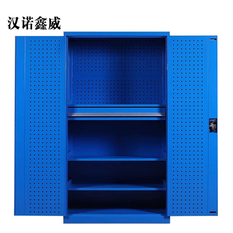汉诺鑫威工具柜加厚铁皮储物柜工厂车间用带抽屉汽修多功能收纳柜通门内一抽柜蓝色