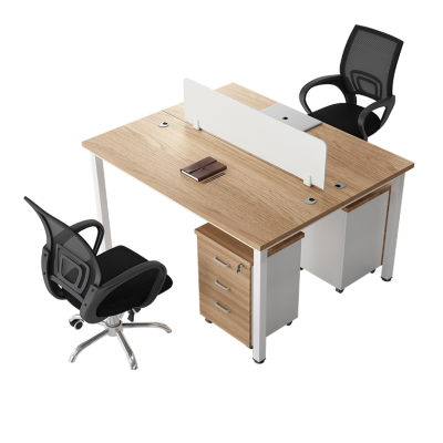 易企采 双人位含柜含椅120*120CM办公家具职员办公桌简约单人办公桌工位桌屏风卡座办公室桌椅组合