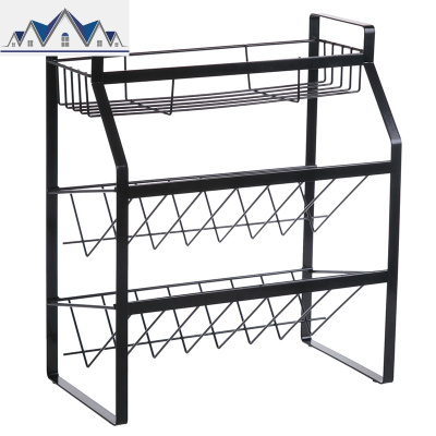 厨房调料置物架油盐酱醋瓶调味品台面落地多层家用收纳架子 三维工匠